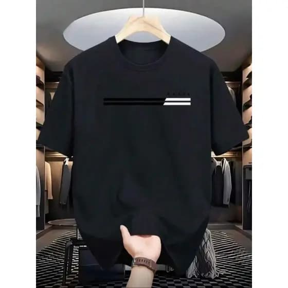 Camiseta Masculina Paris Faixa 100% Algodão Camisa Premium Blusa Casual Básica Gola Redonda Lançamento
