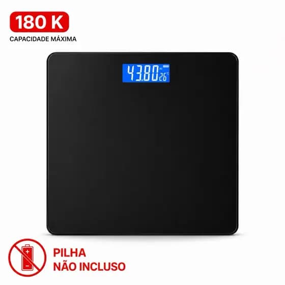 Balança Digital Corporal De Vidro Banheiro Preta ORIGINAL