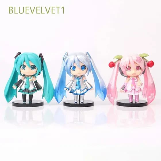 ingle Q Versão Hatsune Snow Miku Sakura Boneca Figura Decoração De Bolo De Carro