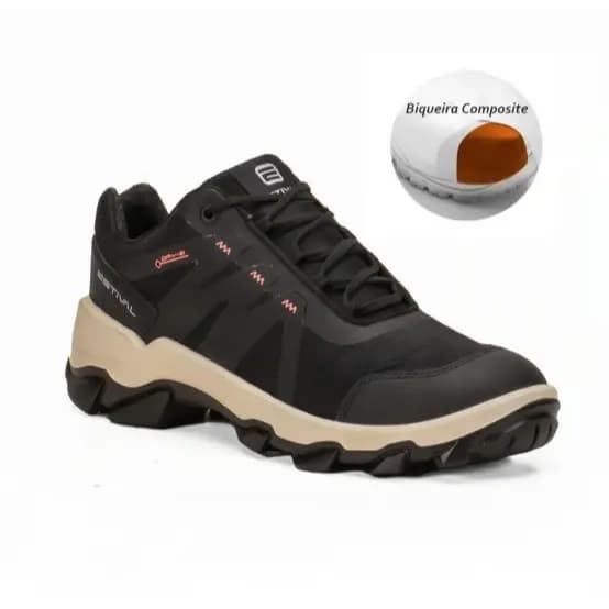 Sapato de Segurança Hybrid Smart Black Estival - Brinde Palmilha PU - Preto Composite - CA 47750