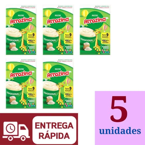 Arrozina Tradicional Maizena Vitaminada 180g Kit 5