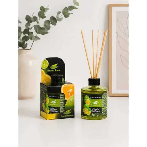 Kit 2 Difusores de Aromas 270ml Aromatizador de Ambientes com Varetas De Bambu