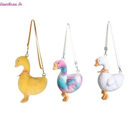 Liweikea Bolsa Ombro Pato Pelúcia Desenho Animado Engraçado Para Boneca Crossbody Alça Ajustável