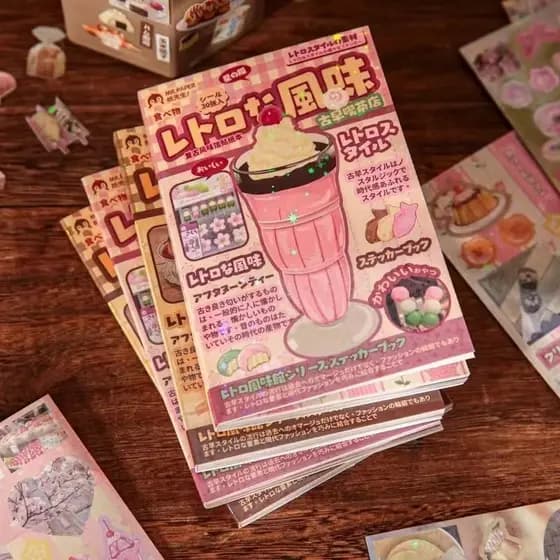 30 Folhas/Peça Adesivos Decorativos Bonitos Retro Diário Toploader Telefone Adesivo Livro Crianças Presente Escola Papel