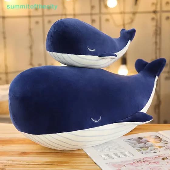 Summthecity Bonito Super Macio Baleia Azul Brinquedos De Pelúcia Recheados Animais Marinhos Travesseiro Adoráveis Boneco