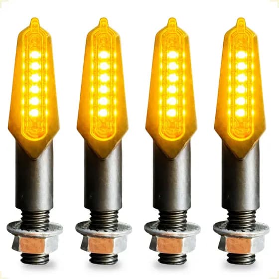 Kit 4 ou 2 Setas Pisca Moto Led Bilateral Elfo Mini Universal CB300 / Fan 125 150 / Bros 150 160 Xre