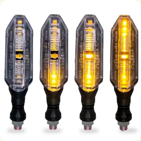 Kit 4 ou 2 Piscas Sequencial Para Motos Universal Fan 125 150 / CB300 / Xre 300 / Bros 150 160 Relé