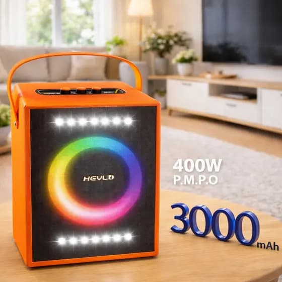 Caixa de Som Bluetooth Portátil Potente LED RMS 400W com Microfone/Controle Remoto para Eventos