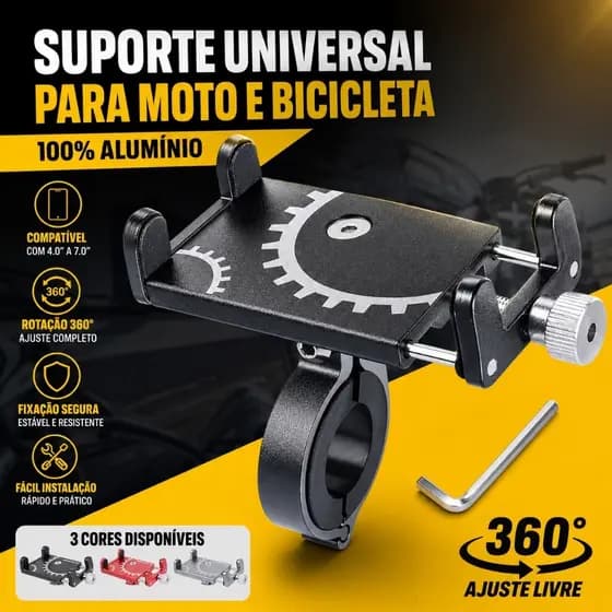 🔥 Suporte Celular Universal Moto Bicicleta Alumínio Premium Ajustável 360° Resistente