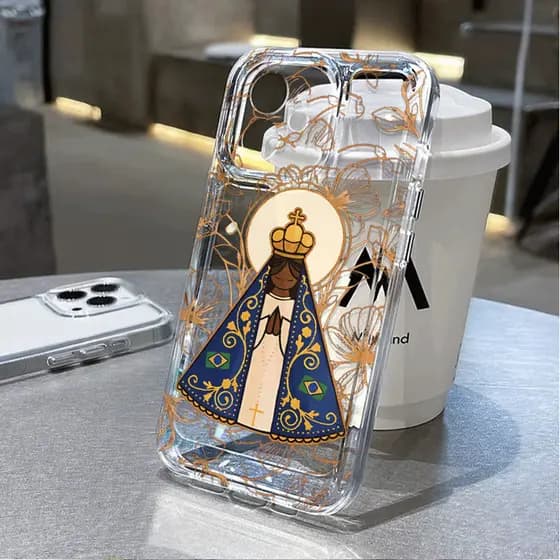 Capinha Capa Para MOTO G04 G13 G14 G15 G20 G22 G32 G34 G35 G60 G84 Transparente À Prova de Choque Nossa Senhora