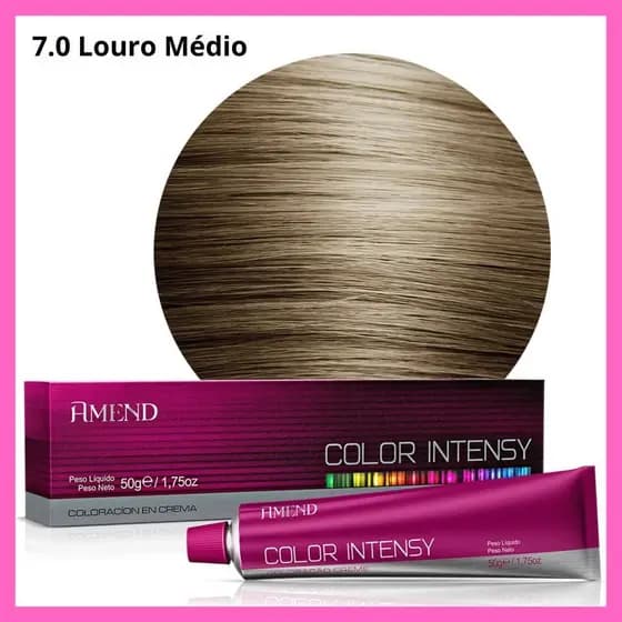 Coloração Amend Color Intensy 7.0 Louro Médio 50g - Escolha Sua Quantidade