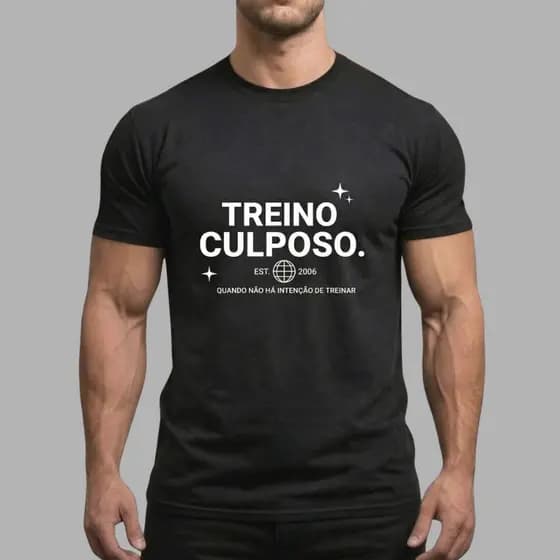 Camisa Camiseta Streetwear Estampada Treino Academia Treino Culposo 100% Algodão Premium Unissex