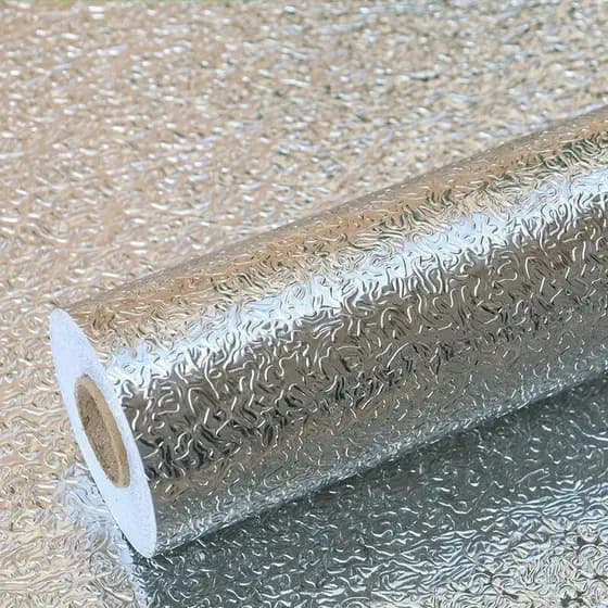 Papel Adesivo Alumínio Cozinha – Impermeável, Protetor Fogão/Pia/Armário, 3M/5M