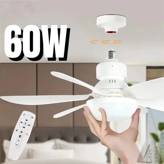 Ventilador de Teto 60w Luz Led 3 Tipos de Luz C/ Controle Remoto Ventilador C/ 6 Hélices Bivolt