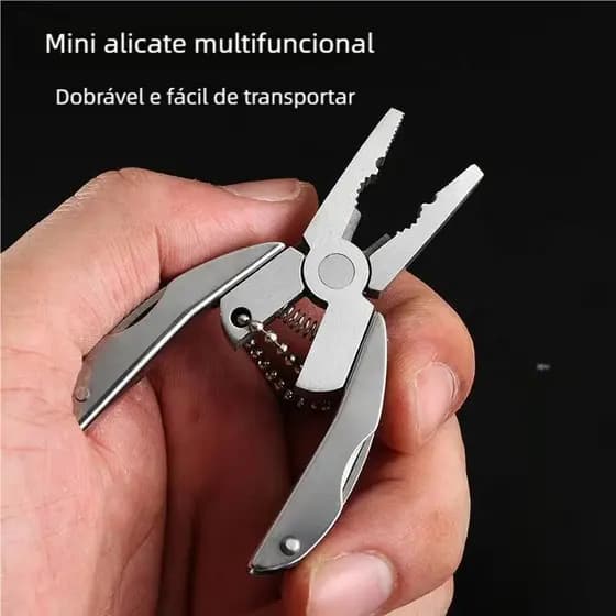 Multifuncional Alicate Mini – 5 Funções, Canivete Integrado