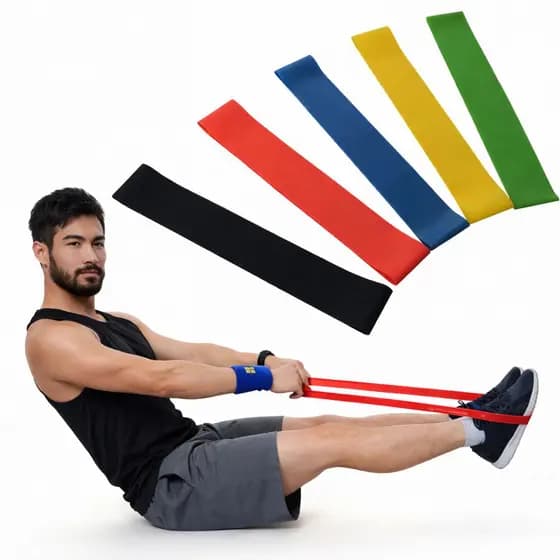 Faixas Elásticas - Treino Em Casa Funcional e Fisioterapia - Conjunto Com 5 Mini Band