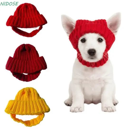 Protetores De Orelha De Cachorro NIDOSE , Chapéu De Malha Para Animais De Estimação Expostos À Da Moda Fofo E Aconchegan