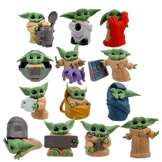 5 Peças/Conjunto Bebê Yoda Grogu Mandaloriano Bonecos De Ação Brinquedos 4-7cm Figuras De Star Wars
