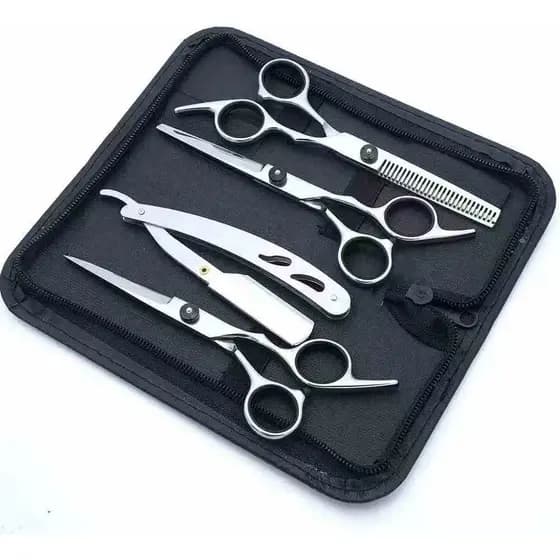 Tesoura Cabelo Fio Desbaste Profissional Aço Inox Barbearia