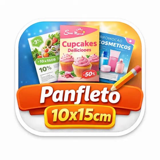 Panfleto / Flyers formato 10x15cm ou 15x21cm - Impressão 1 face até 500 pcs ( Produzimos Todos os dias )