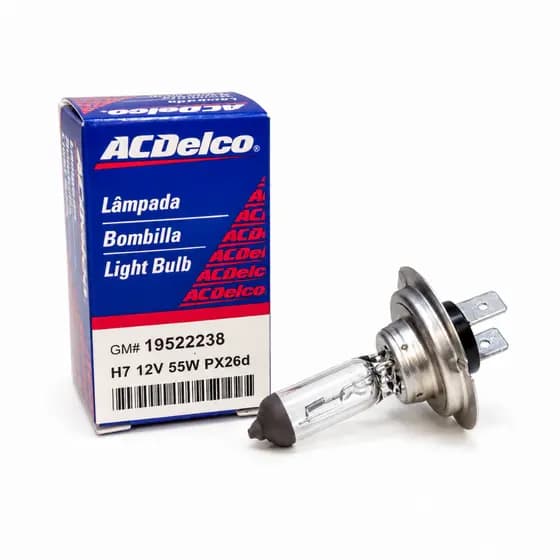 Lâmpada de Farol Automotiva H7 Acdelco Original Gm 12V 55W