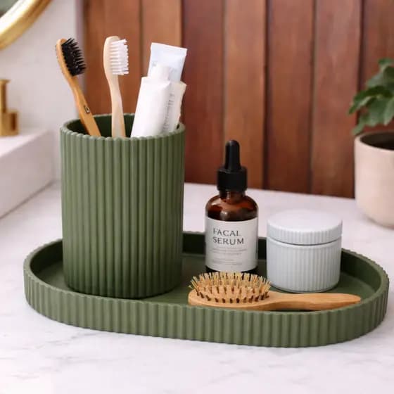 Kit Organizador Mesa Impressão 3D Porta Caneta e Bandeja Minimalista