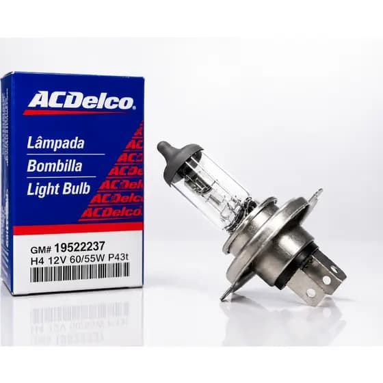 Lâmpada H4 Acdelco Original Gm 12v 60/55w Farol Alto Baixo