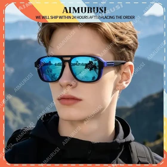 (AIMURUSI) Nova Chegada Estilo Esportivo Caminhada Corrida Praia Pesca Personalidade Aro Completo Polarizado Unissex Ócu