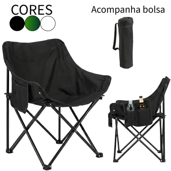 Cadeira Dobrável Portátil Para Pesca Camping Praia Jardim Com Bolsa de Transporte 150kg