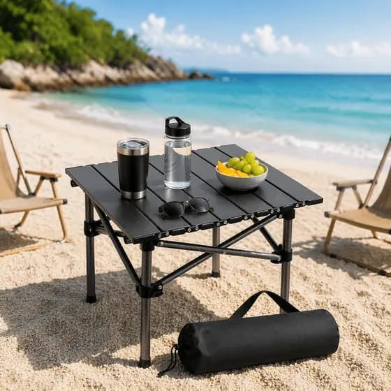 Mesa Dobrável Portátil Para Pesca Camping Praia Jardim Acampamento Com Bolsa de Transporte Premium