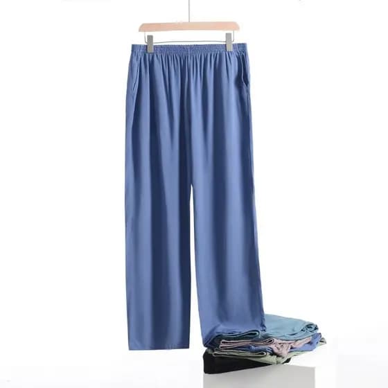 Calças modais masculinas verão solto calças casuais tamanho grande calças retas calças esportivas calças para casa calça