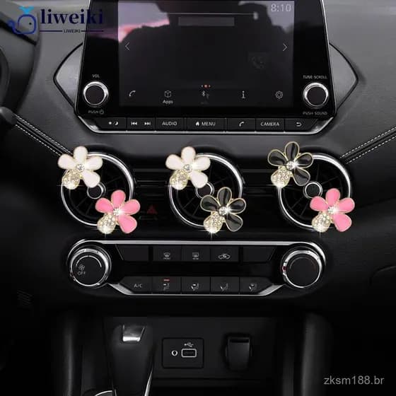 Conjunto de 3 peças de clipes de perfume para saídas de ar condicionado de carro, aromatizador de ar em formato de marga
