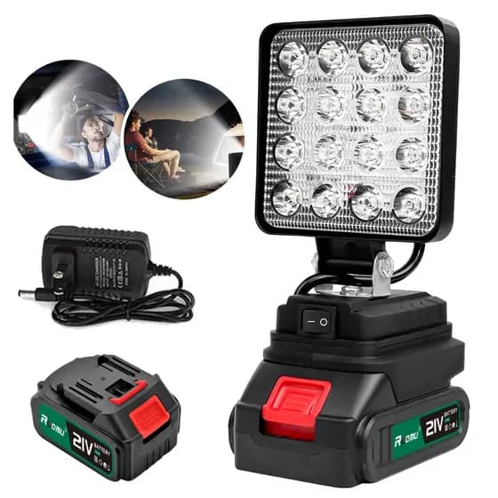Lanterna Refletor Portátil Lampada Luz LED 4 Polegadas Com Bateria Recarregável