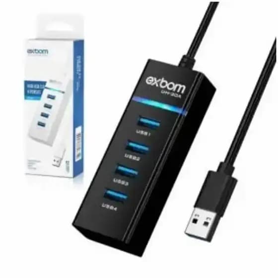 HUB USB 3.0 4 PORTAS COM LED INDICADOR EXBOM UH-30A