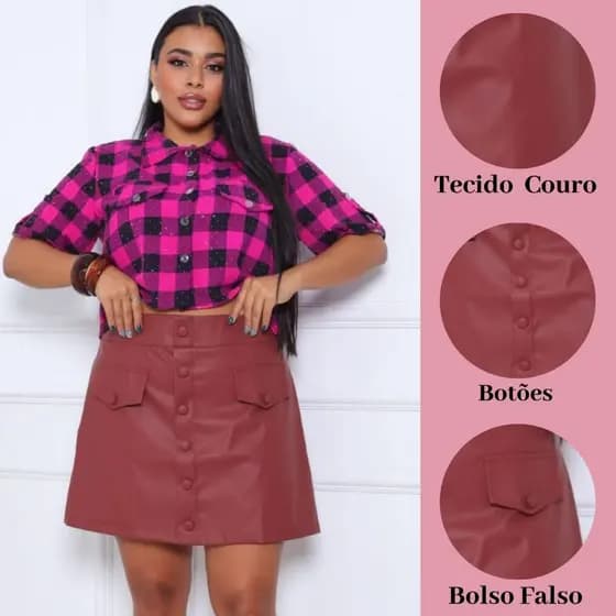Shorts Saia em Couro Eco – Estilo, Conforto e Atitude!