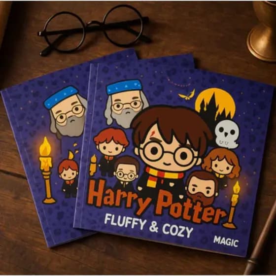 Livro de Colorir Harry Potter Fluffy e Cozy.