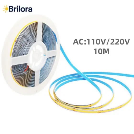 Fita Led Cob 320led/m 110v ou 220v 10m Direta Energia Para Perfil 3000k ou 4000k 6000k e Coloridas