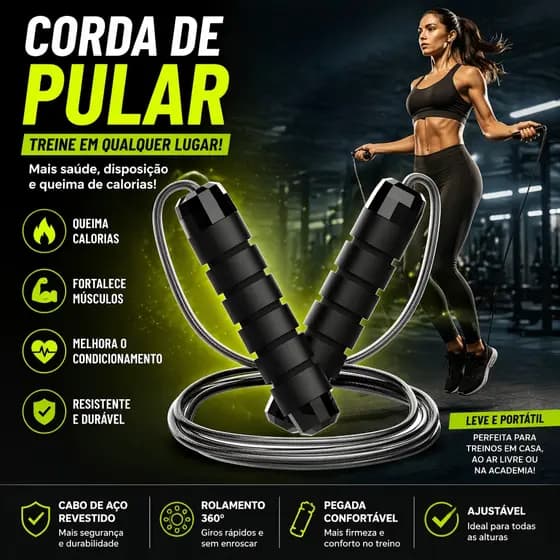 Corda De Pular Crossfit Profissional 3M -Para Fitness