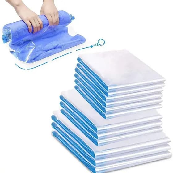 Kit 6 Saco A Vacuo 30X50 Organizador Edredom Cobertor Roupa P/Organizador de Guarda Roupa