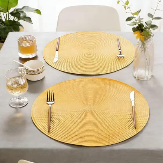 Sousplat Redondo Jogo Americano 4-10 Peças - Elegante para Cozinha e Jantar Descanso de mes
