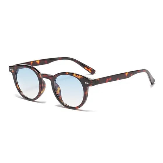 Vintage Arroz Prego Redondo Óculos De Sol Das Mulheres Dos Homens Marca Hawksbill Azul Tons Feminino Design Da Masculino