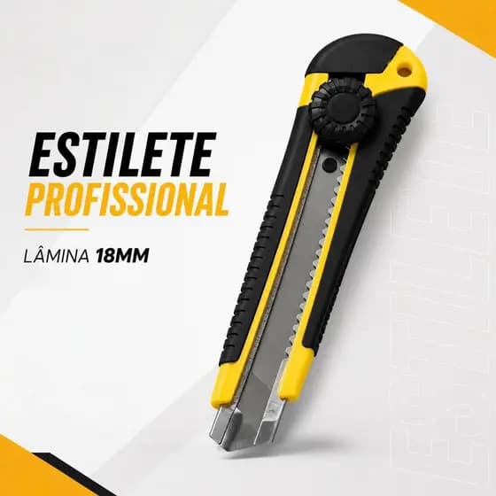 Estilete Profissional Fertak Tools 18mm - ALTA RESISTENCIA E PRECISÃO PARA CORTES