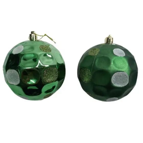 KIT C/2 Bolas de Natal 10CM Enfeite Natalino Artigo de Festa Decoração - CN6533