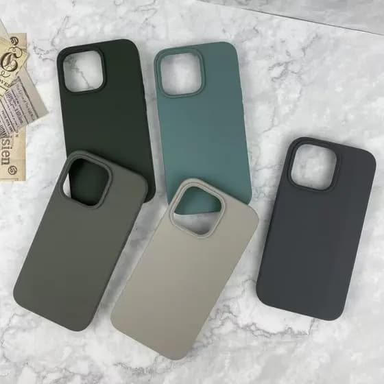 Capa Celular DE Silicone Flocada Preta Carvão Compatível PARA IPhone 16 15 13 14 17 Pro Max