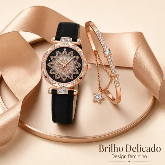 Elegante luxo relógio de quartzo ouro à prova dwaterproof água conjunto senhoras diamante Premium jogo com pulseira Gem