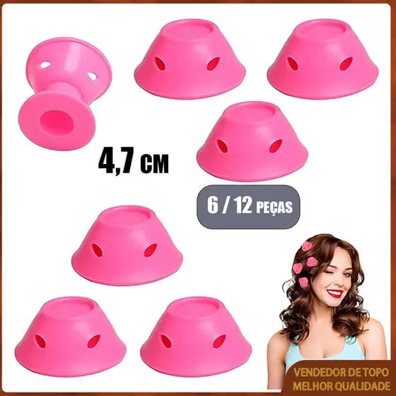 Kit 6/12 modeladores sem calor,adequados para cabelos curtos e longos,modeladores de silicone macios para dormir(47mm)