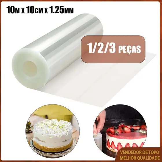 1/2/3 unidades 10cm Por 10 Metros Transparente Rolo Acetato Bolo PET de plástico Para Confeitaria e Artesanato em Geral