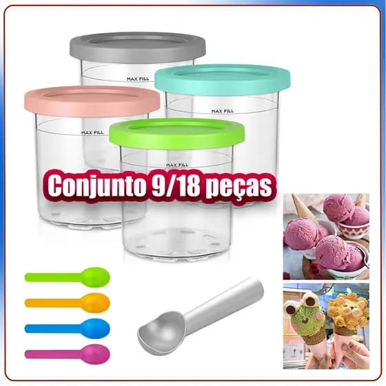 Conjunto de 9/18 peças Recipientes Sorvete + Potes Armazenamento Para NC299AMZ NC300 NC301