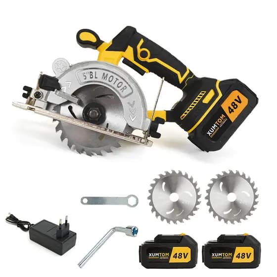 Serra De Mármore 48V eletrica 1000W Serra circular Portátil Brushless COM 2 Discos+2 Baterias 48V Bivolt