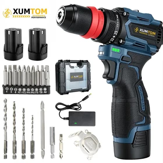 Parafusadeira Furadeira Impacto 16.8V Sem Fio Profissional 2 Baterias -Ideal para Casa